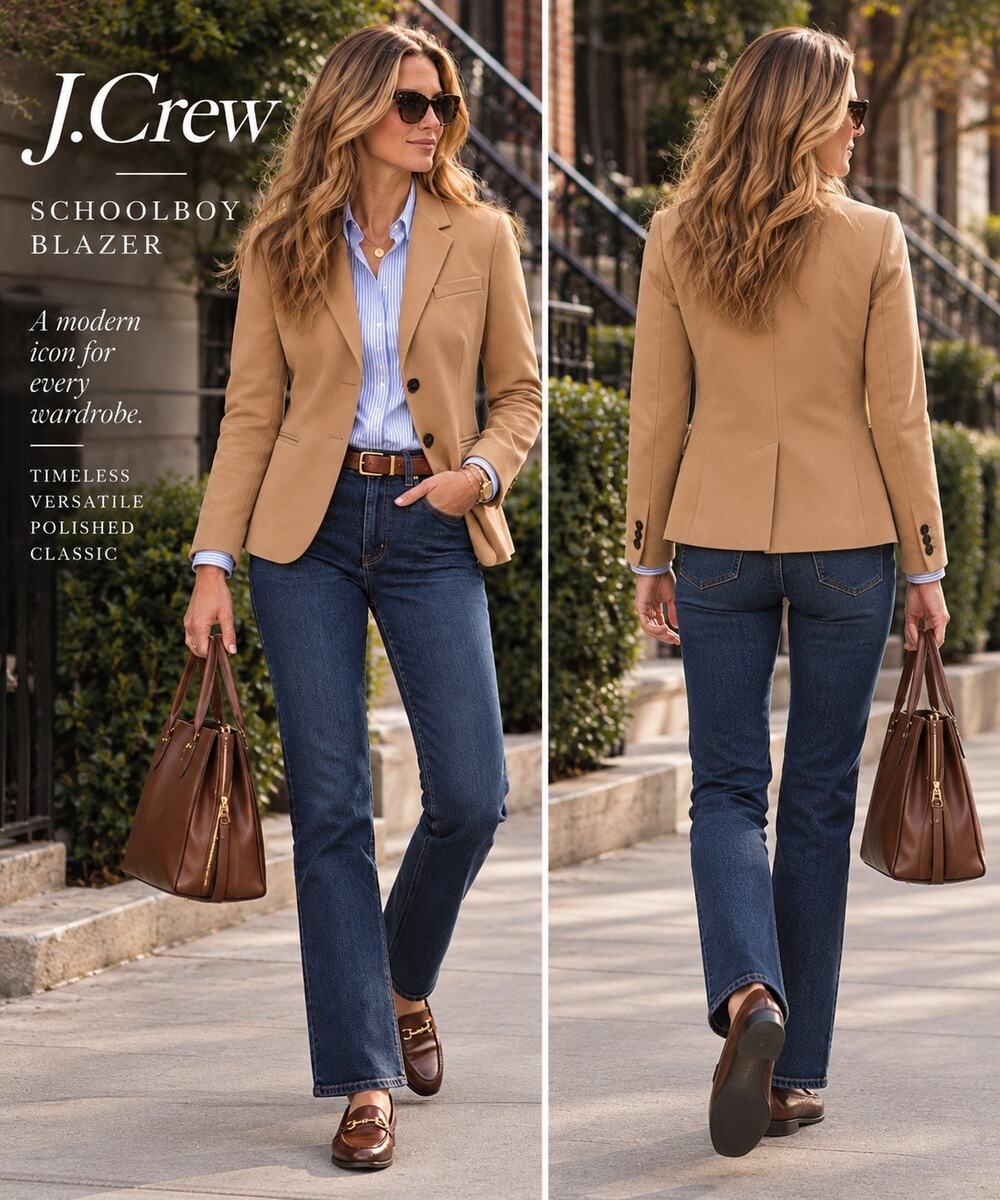 Heritage Preppy Academia Quiet Luxury J.Crew Schoolboy Camel Blazer S NWOT $198